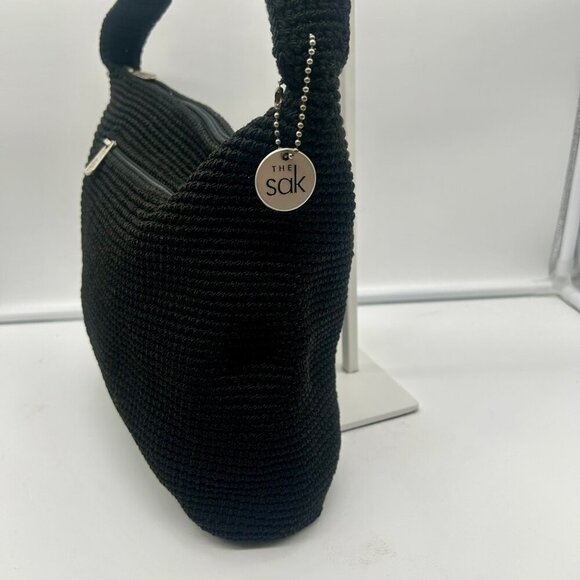 The Sak Woven Shoulder Bag Black Classic Pockets Minimalist Classic Lagenlook - Picture 9 of 12